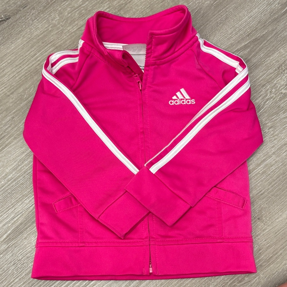 Adidas Fuchsia Jacket with White Accents Girl 12 months
